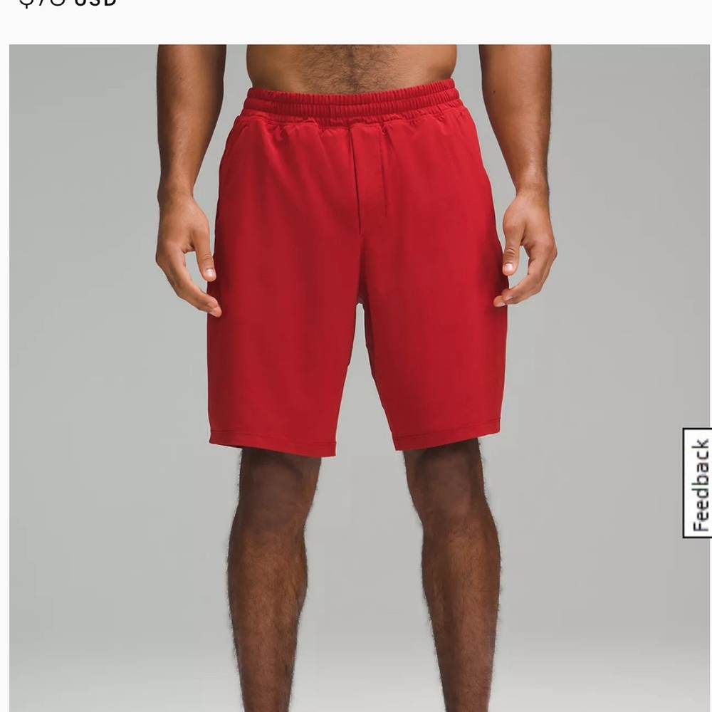 Lululemon Men's Quick Dry Pace Breaker
Lined Red Pattern Short